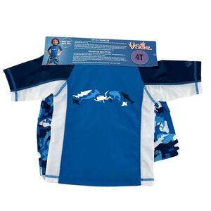 UV Skinz | Boy's Shark Theme Swimwear Set | 3 Pieces | Blue & White | Size 4T